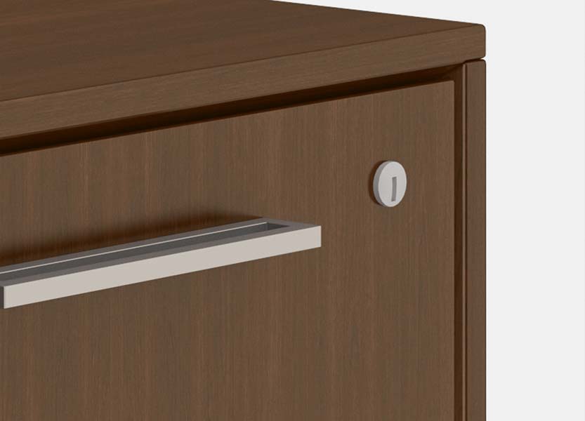 Latitude desk drawer lock